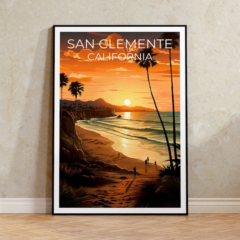 San Clemente Poster, San Clemente Print, California Art, California Print, San Clemente Travel Poster, Coast Poster, California Gift