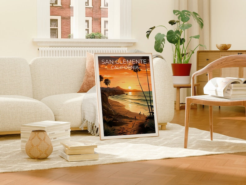 San Clemente Poster, San Clemente Print, California Art, California Print, San Clemente Travel Poster, Coast Poster, California Gift