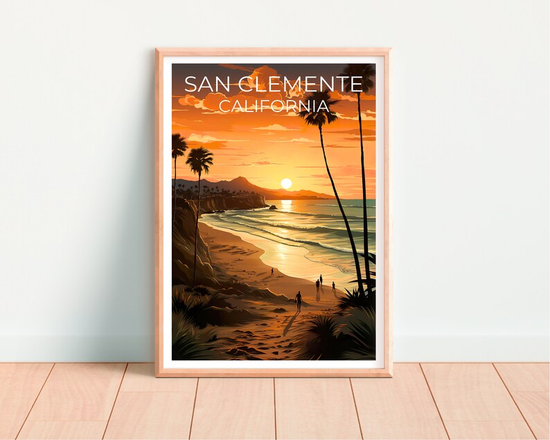 San Clemente Poster, San Clemente Print, California Art, California Print, San Clemente Travel Poster, Coast Poster, California Gift