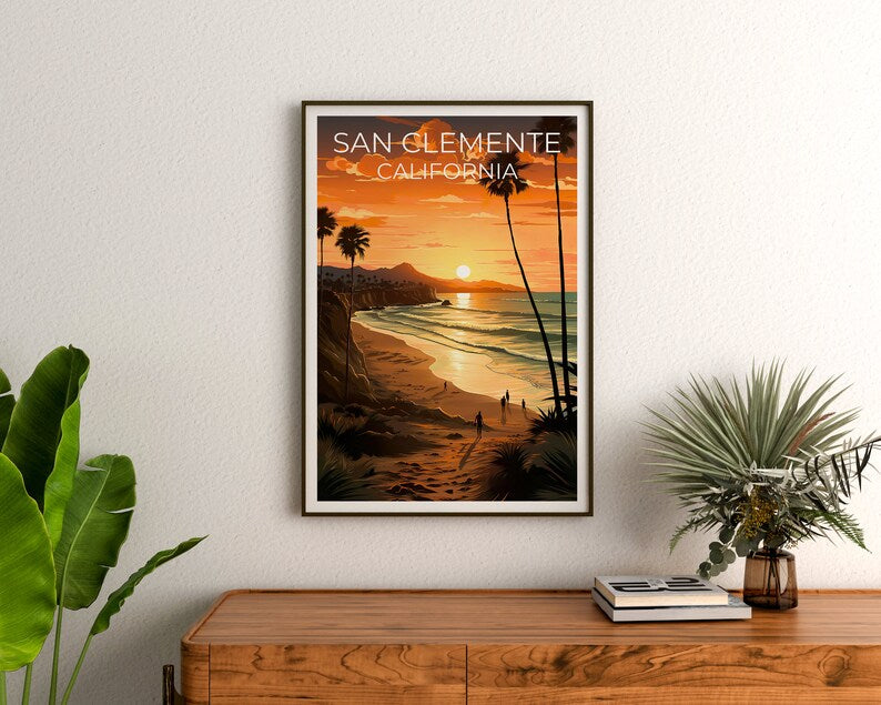 San Clemente Poster, San Clemente Print, California Art, California Print, San Clemente Travel Poster, Coast Poster, California Gift
