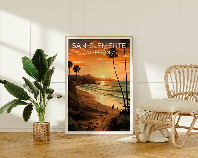 San Clemente Poster, San Clemente Print, California Art, California Print, San Clemente Travel Poster, Coast Poster, California Gift