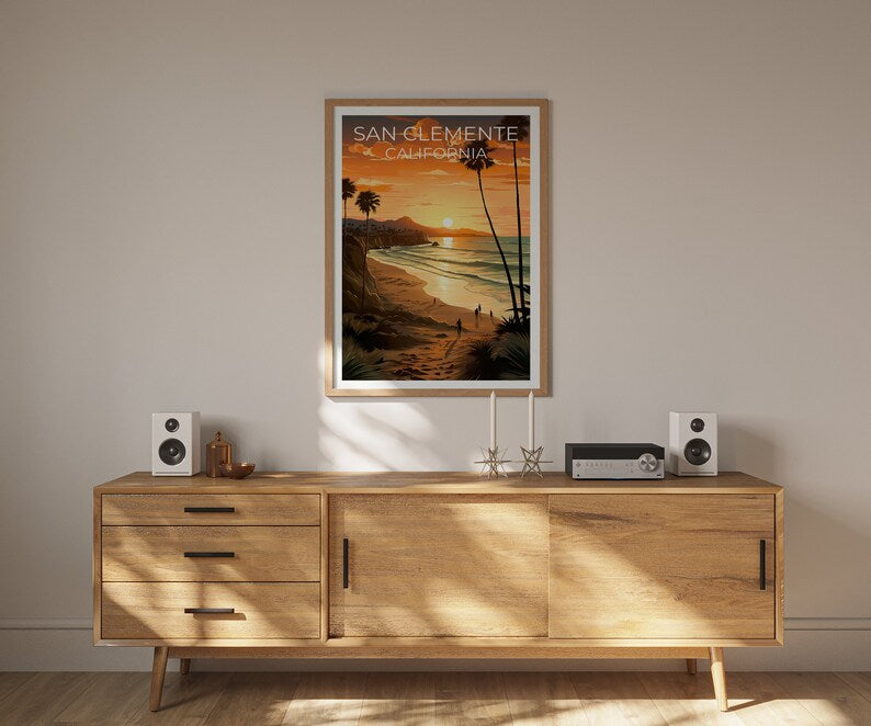 San Clemente Poster, San Clemente Print, California Art, California Print, San Clemente Travel Poster, Coast Poster, California Gift