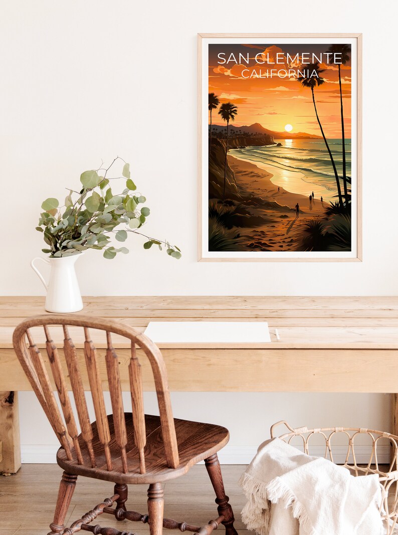 San Clemente Poster, San Clemente Print, California Art, California Print, San Clemente Travel Poster, Coast Poster, California Gift