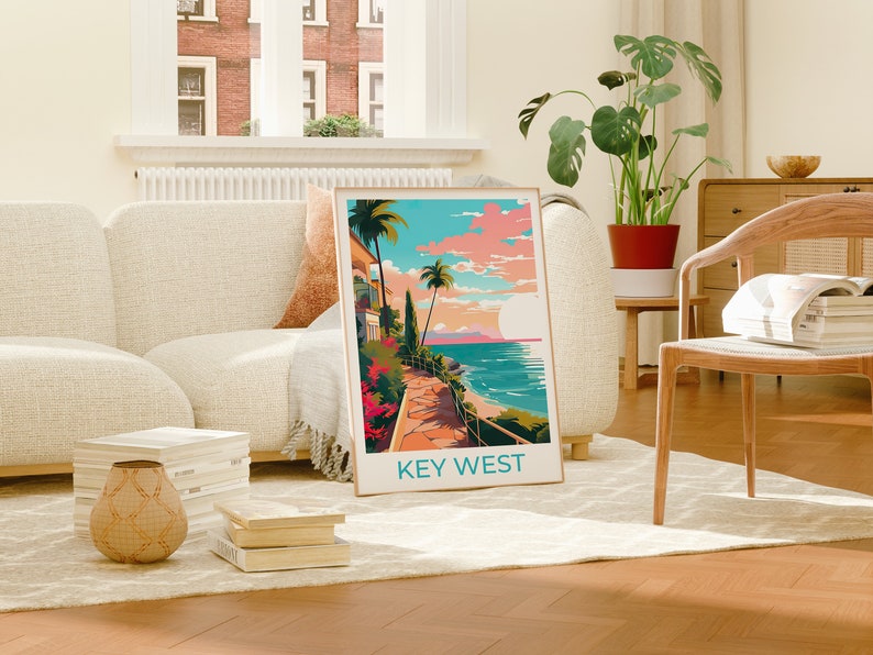 Key West Travel Poster, Key West Wall Art, Key West Print, Florida Poster, Florida Art, Florida Keys Poster, Poster Art, Wall Decor