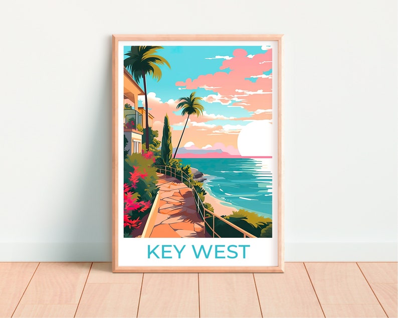 Key West Travel Poster, Key West Wall Art, Key West Print, Florida Poster, Florida Art, Florida Keys Poster, Poster Art, Wall Decor