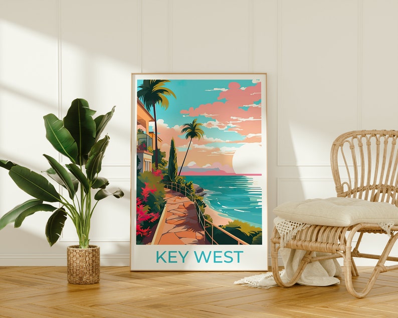 Key West Travel Poster, Key West Wall Art, Key West Print, Florida Poster, Florida Art, Florida Keys Poster, Poster Art, Wall Decor