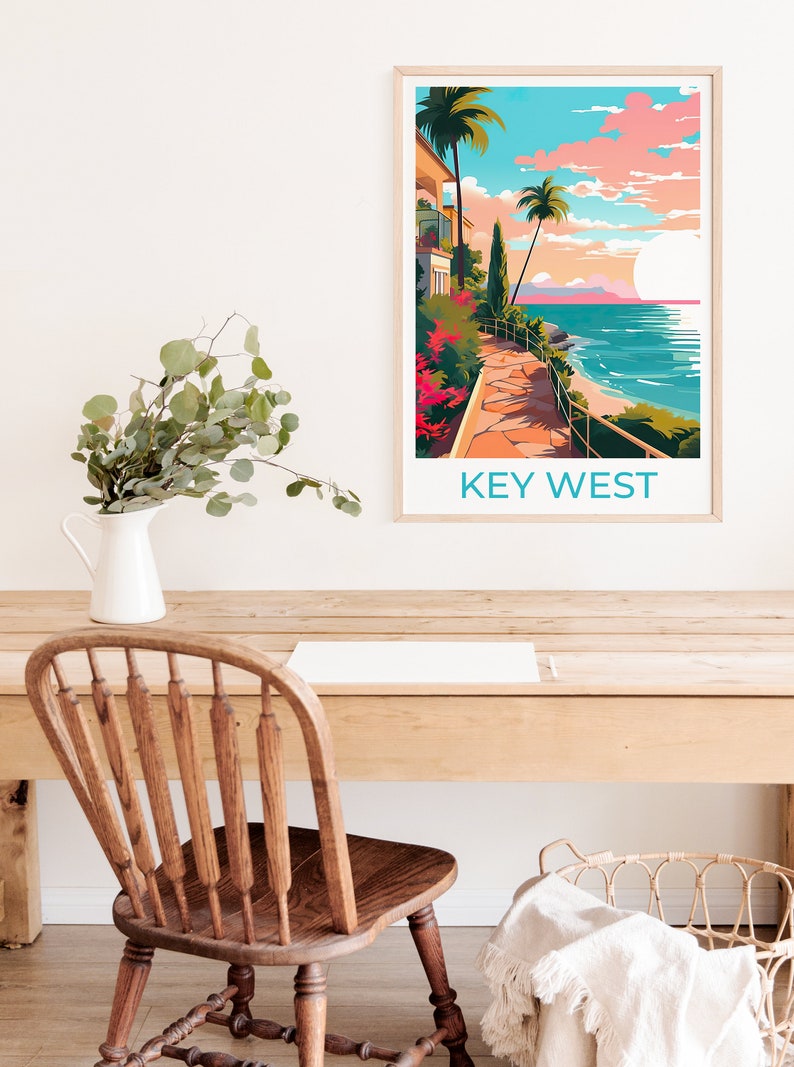 Key West Travel Poster, Key West Wall Art, Key West Print, Florida Poster, Florida Art, Florida Keys Poster, Poster Art, Wall Decor