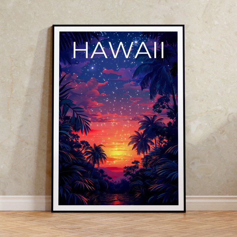 Hawaii Poster, Hawaii Print, Tropical Island Art, Island Print, Hawaii Gift, Vacation Poster, Hawaii Art