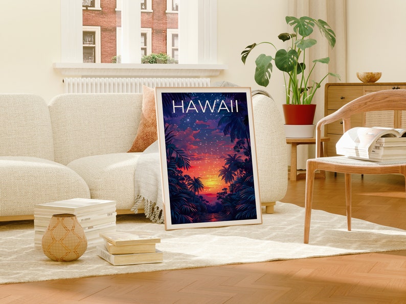 Hawaii Poster, Hawaii Print, Tropical Island Art, Island Print, Hawaii Gift, Vacation Poster, Hawaii Art