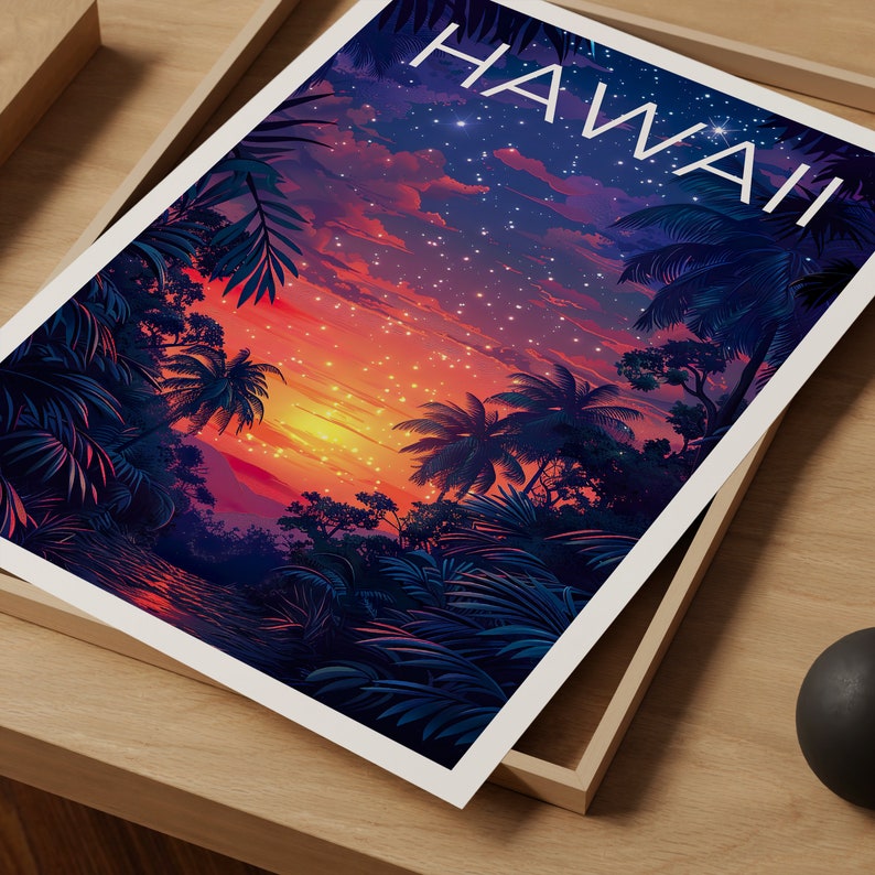 Hawaii Poster, Hawaii Print, Tropical Island Art, Island Print, Hawaii Gift, Vacation Poster, Hawaii Art