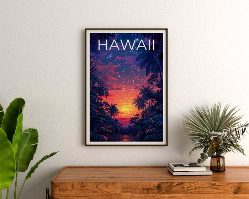 Hawaii Poster, Hawaii Print, Tropical Island Art, Island Print, Hawaii Gift, Vacation Poster, Hawaii Art