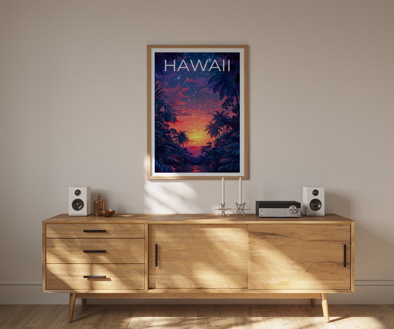 Hawaii Poster, Hawaii Print, Tropical Island Art, Island Print, Hawaii Gift, Vacation Poster, Hawaii Art