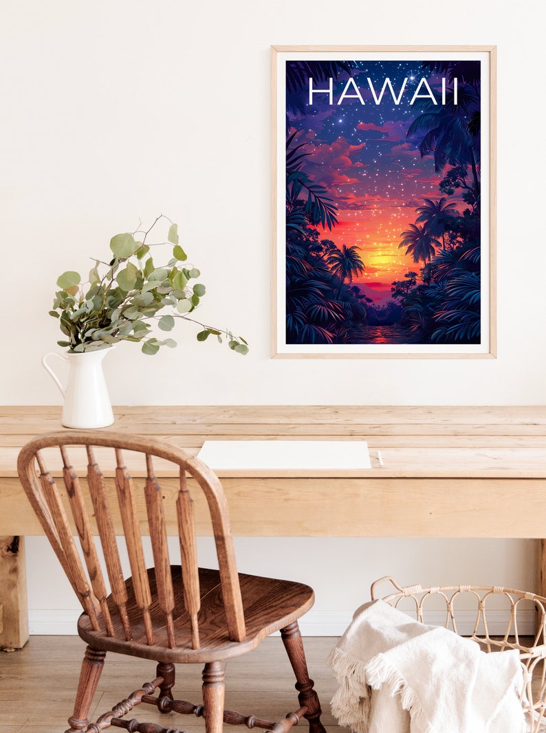 Hawaii Poster, Hawaii Print, Tropical Island Art, Island Print, Hawaii Gift, Vacation Poster, Hawaii Art