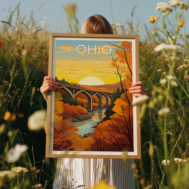Ohio Travel Print, Cuyahoga Valley National Park Poster, Forest Wall Art, Ohio Poster, Home Decor, Birthday Gift