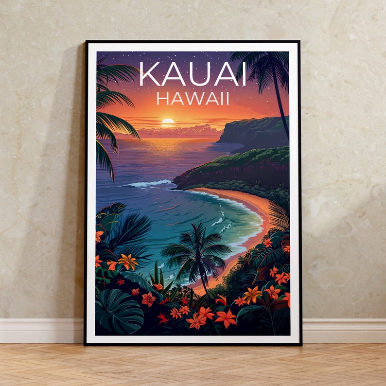 Kauai Poster, Kauai Print, Hawaii Poster, Hawaii Print, Kauai Travel Poster, Hawaii Art, Kauai Gift
