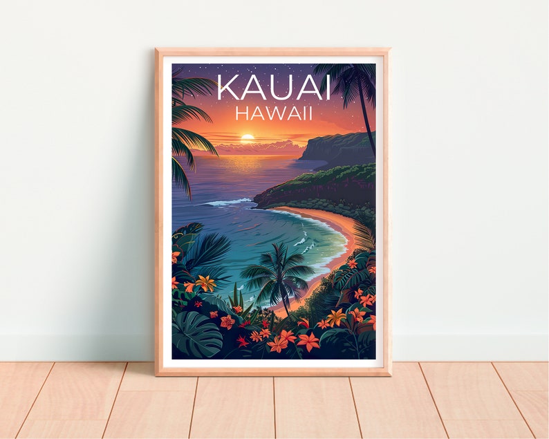 Kauai Poster, Kauai Print, Hawaii Poster, Hawaii Print, Kauai Travel Poster, Hawaii Art, Kauai Gift