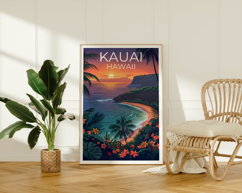 Kauai Poster, Kauai Print, Hawaii Poster, Hawaii Print, Kauai Travel Poster, Hawaii Art, Kauai Gift