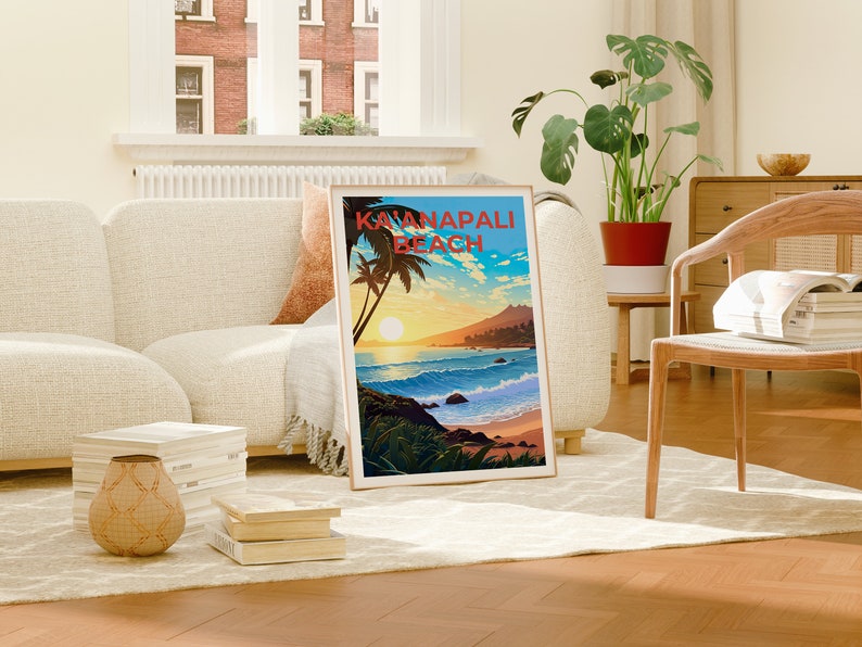 Ka'anapali Beach Travel Poster, Ka'anapali Wall Art, Hawaii Print, Hawaii Poster, Kaanapali Poster, Hawaii Island Poster
