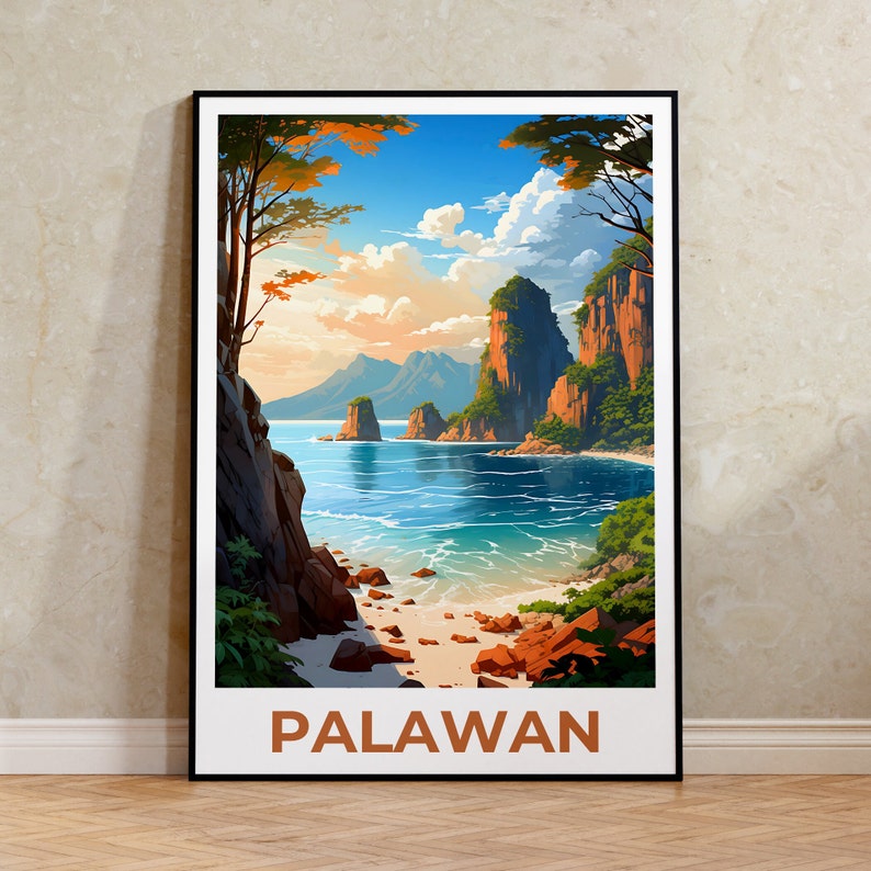Palawan Poster, Palawan Print, Philippines Poster, Philippines Print, Palawan Travel Poster, Beach Art, Palawan Art