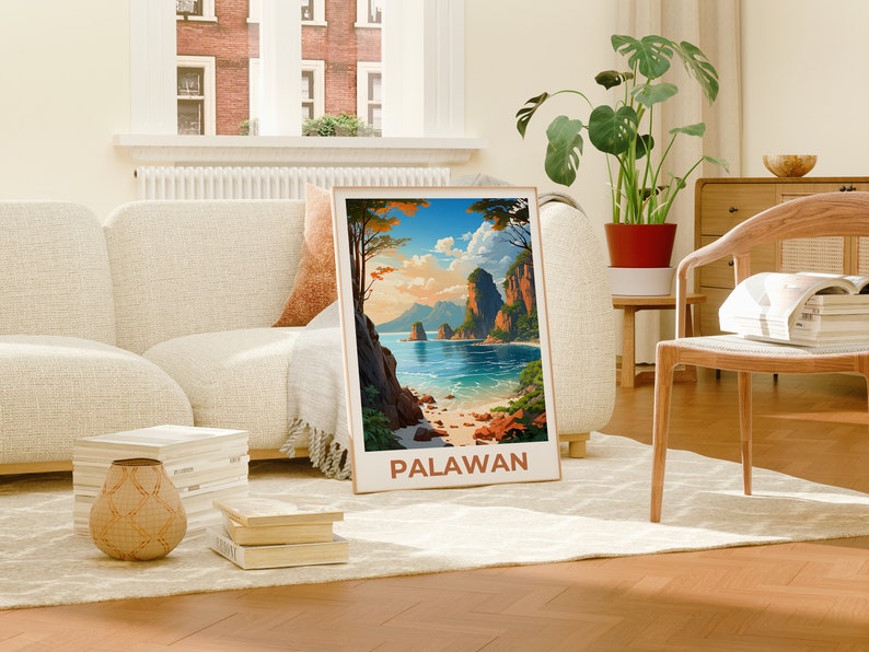 Palawan Poster, Palawan Print, Philippines Poster, Philippines Print, Palawan Travel Poster, Beach Art, Palawan Art