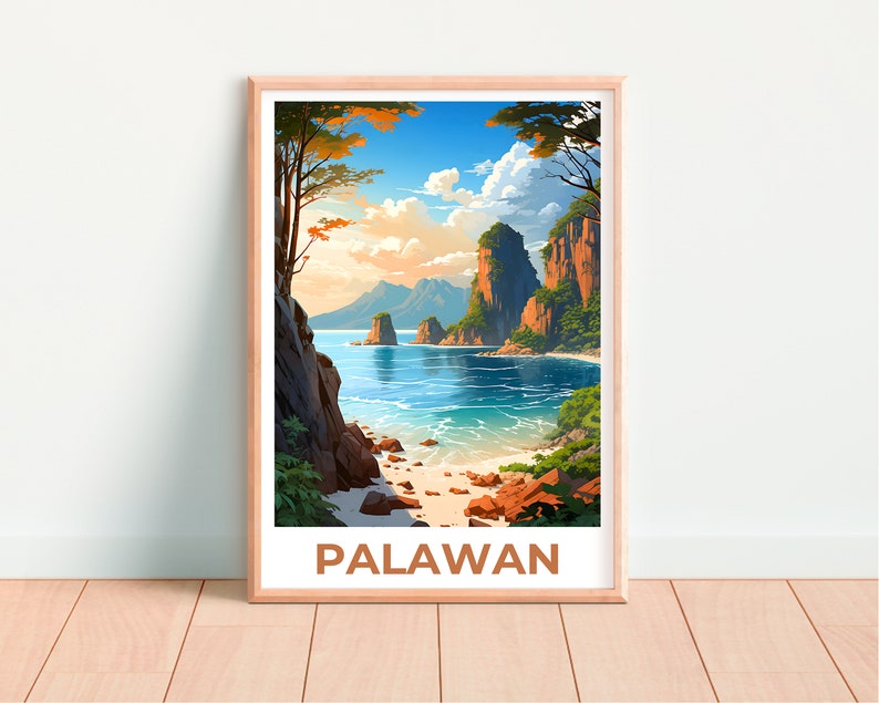Palawan Poster, Palawan Print, Philippines Poster, Philippines Print, Palawan Travel Poster, Beach Art, Palawan Art