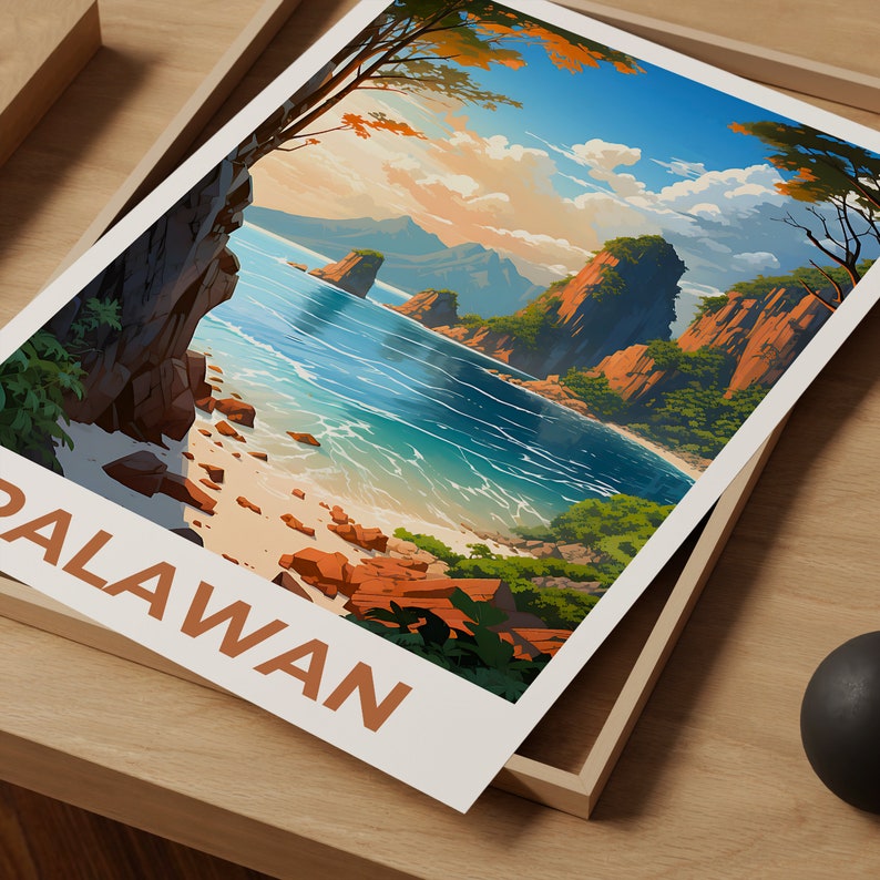 Palawan Poster, Palawan Print, Philippines Poster, Philippines Print, Palawan Travel Poster, Beach Art, Palawan Art
