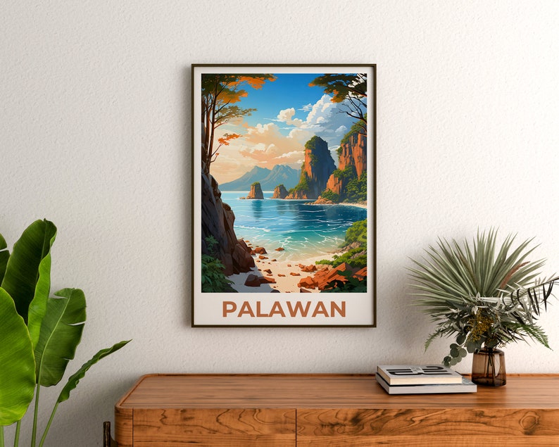 Palawan Poster, Palawan Print, Philippines Poster, Philippines Print, Palawan Travel Poster, Beach Art, Palawan Art