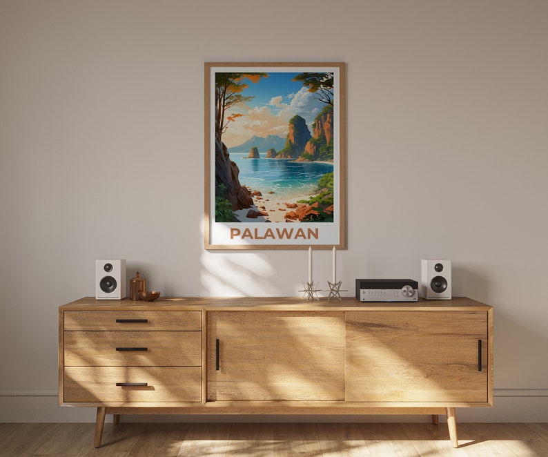 Palawan Poster, Palawan Print, Philippines Poster, Philippines Print, Palawan Travel Poster, Beach Art, Palawan Art