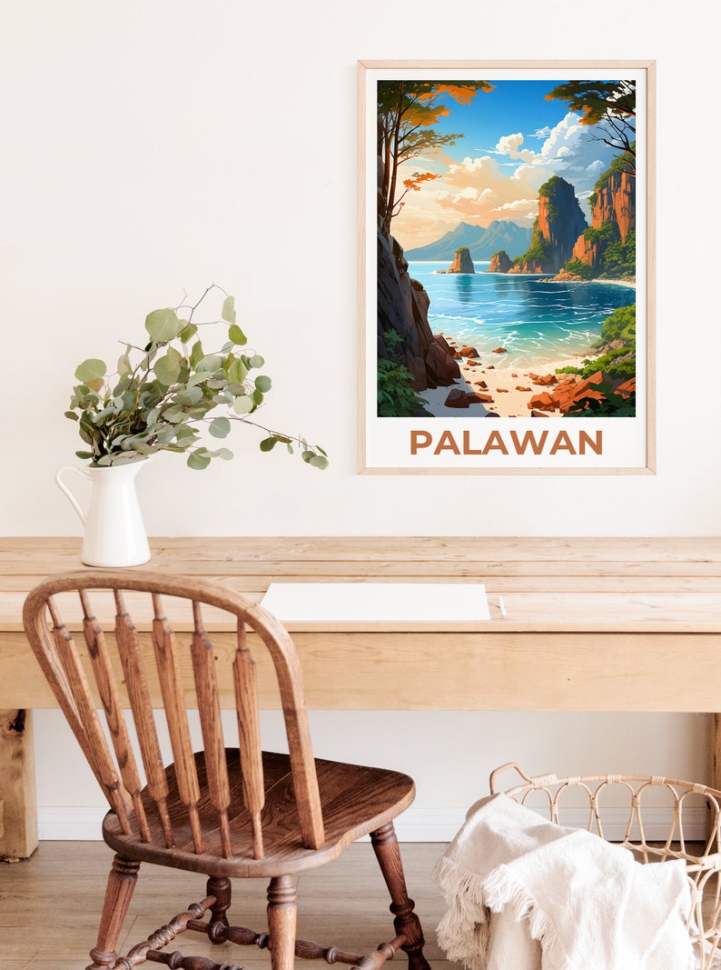 Palawan Poster, Palawan Print, Philippines Poster, Philippines Print, Palawan Travel Poster, Beach Art, Palawan Art
