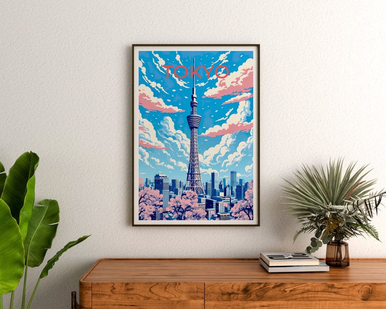 Tokyo Travel Poster, Tokyo Skytree Wall Art, Tokyo Print, Tokyo Poster, Tokyo Skytree Art, Asia Poster, Poster Art, Wall Decor
