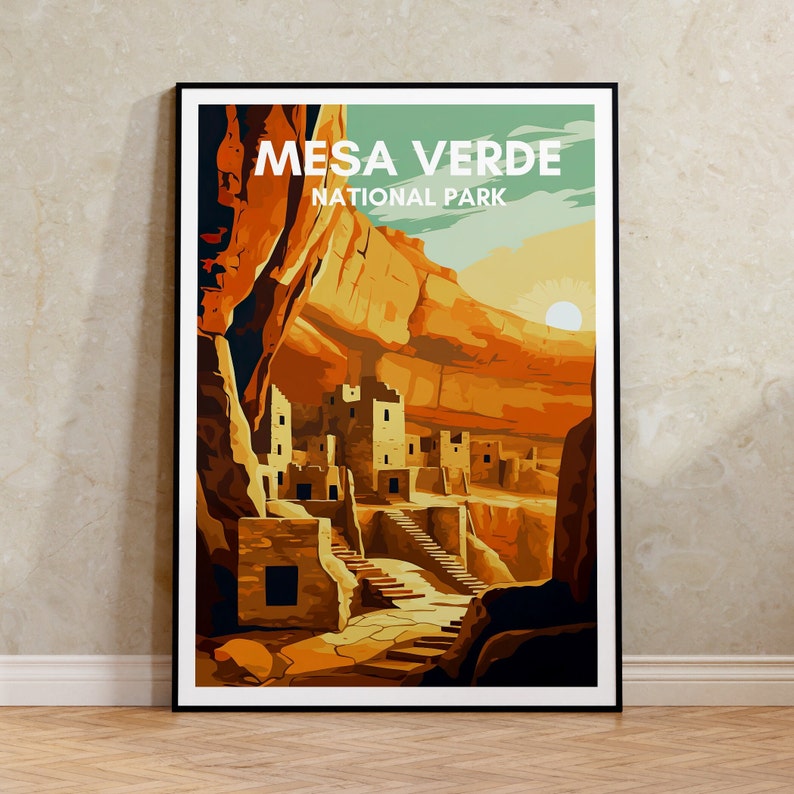 Mesa Verde Travel Poster, Colorado Wall Art, Mesa Verde Print, Mesa Verde Poster, Mesa Verde Art, Nature Poster, Wall Decor