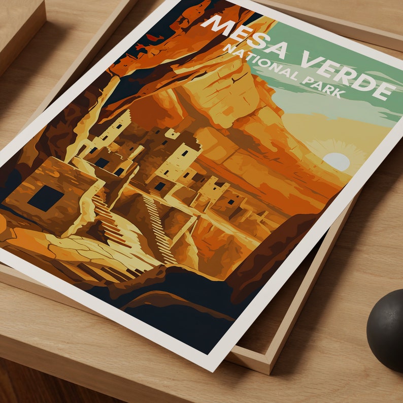 Mesa Verde Travel Poster, Colorado Wall Art, Mesa Verde Print, Mesa Verde Poster, Mesa Verde Art, Nature Poster, Wall Decor