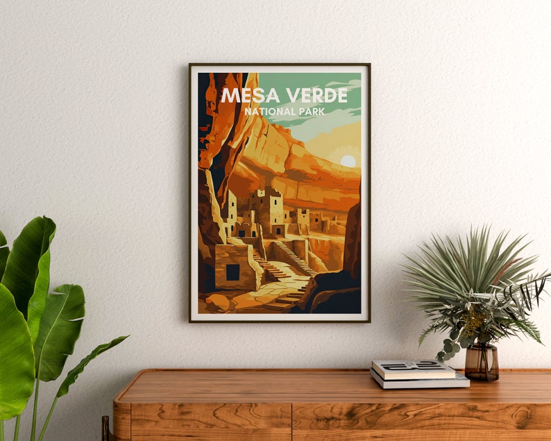 Mesa Verde Travel Poster, Colorado Wall Art, Mesa Verde Print, Mesa Verde Poster, Mesa Verde Art, Nature Poster, Wall Decor