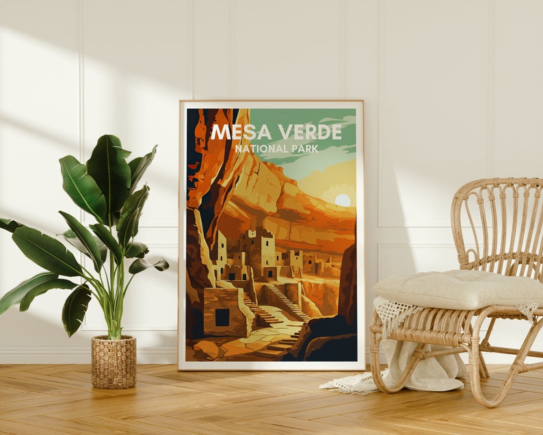 Mesa Verde Travel Poster, Colorado Wall Art, Mesa Verde Print, Mesa Verde Poster, Mesa Verde Art, Nature Poster, Wall Decor