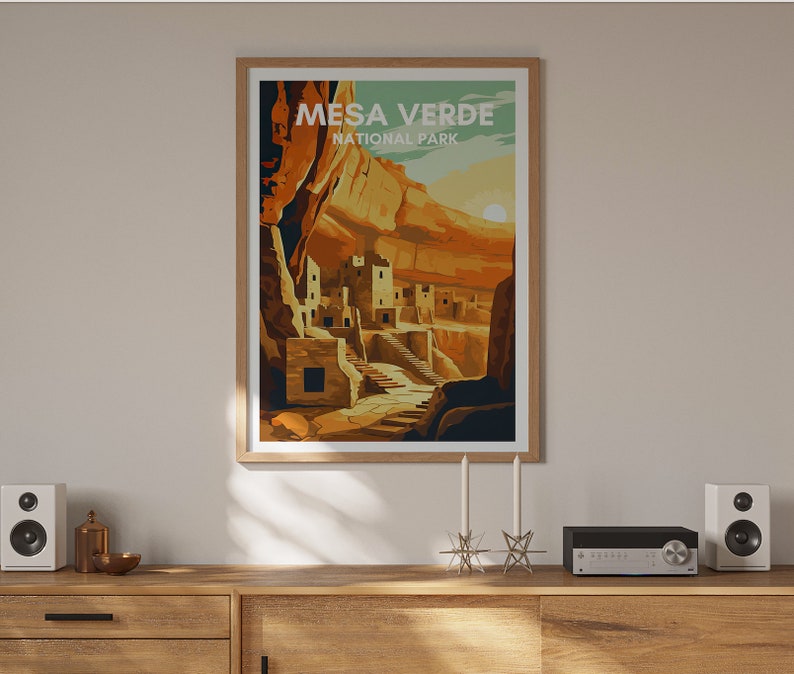 Mesa Verde Travel Poster, Colorado Wall Art, Mesa Verde Print, Mesa Verde Poster, Mesa Verde Art, Nature Poster, Wall Decor
