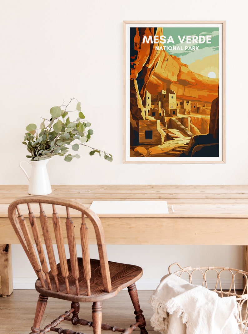 Mesa Verde Travel Poster, Colorado Wall Art, Mesa Verde Print, Mesa Verde Poster, Mesa Verde Art, Nature Poster, Wall Decor