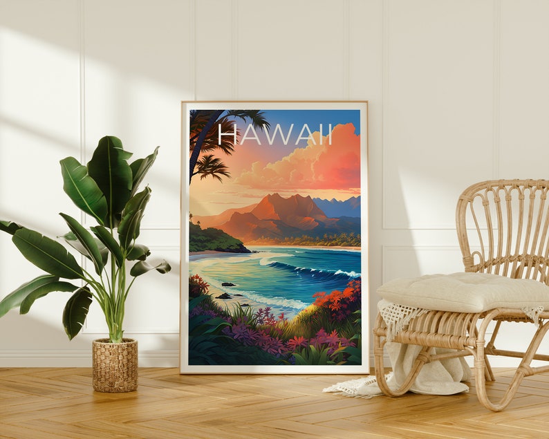 Hawaii Poster, Hawaii Print, Moloka‘i Poster, Moloka‘i Print, Hawaii Travel Poster, Island Poster, Hawaii Art