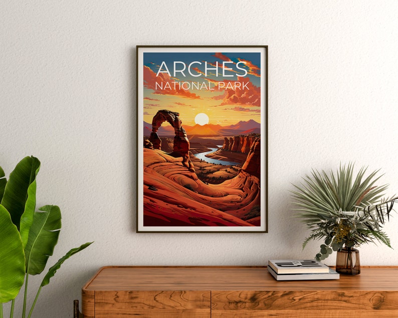 Affiche de voyage Arches Park, Art mural Delicate Arch, Impression Delicate Arch, Affiche Arches Park, Affiche Delicate, Affiche Utah