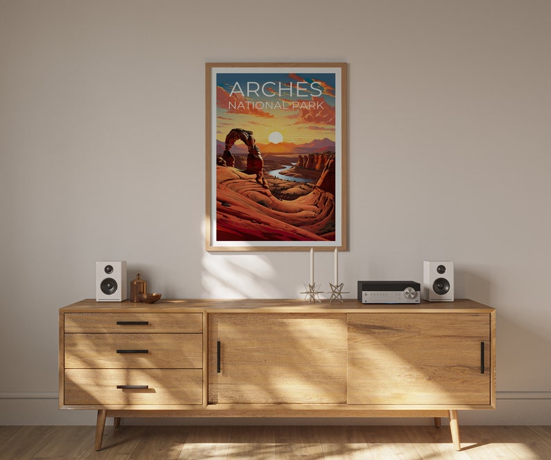 Affiche de voyage Arches Park, Art mural Delicate Arch, Impression Delicate Arch, Affiche Arches Park, Affiche Delicate, Affiche Utah