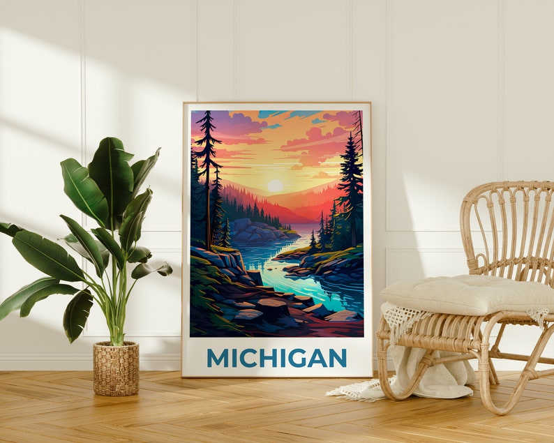 Michigan Poster, Michigan Druck, Hiawatha National Forest Poster, Wald Druck, Michigan Reise Poster, Michigan Kunst