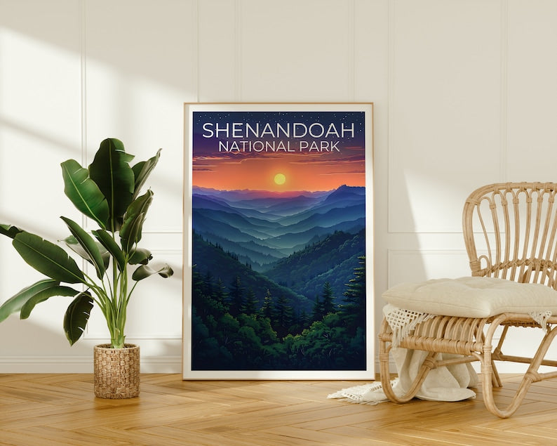 Affiche du parc national de Shenandoah, impression de Shenandoah, affiche de Virginie, impression de Virginie, affiche Blue Ridge, art de Shenandoah