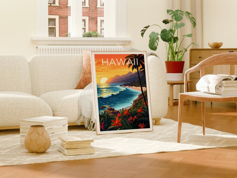 Hawaii Travel Poster, Tropical Wall Art, Tropical Print, Hawaii Poster, Island Poster, Nature Poster, Hawaii Art