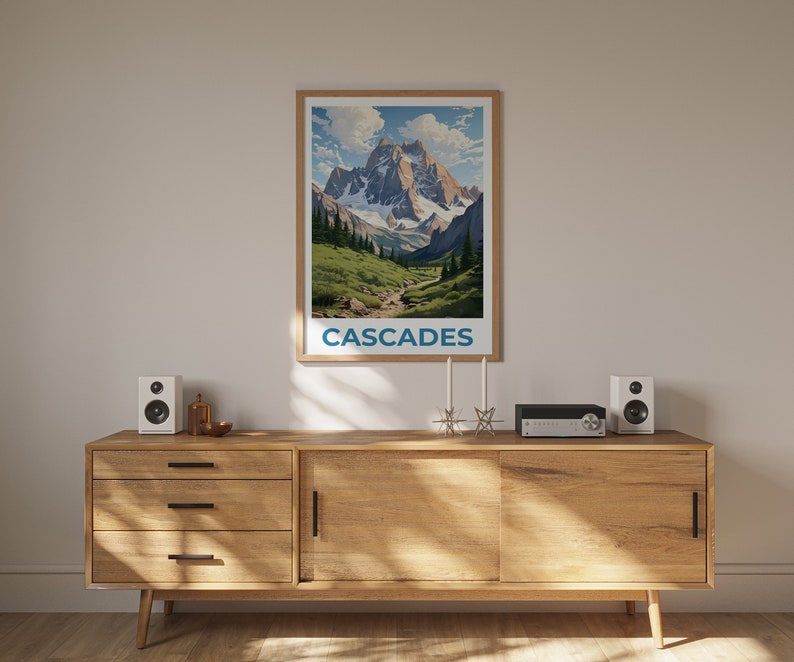 Kaskaden Poster, Kaskaden Druck, Berg Poster, Kaskaden Range Druck, Kaskaden Reise Poster, Berg Kunst, Kaskaden Kunst