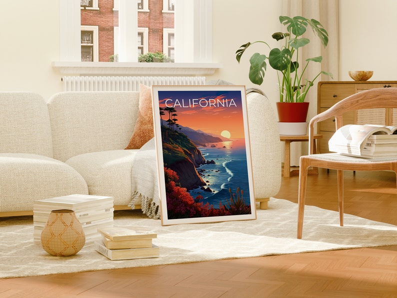 Kalifornien Reiseposter, Küstenwandkunst, Küstendruck, Kalifornien Poster, Küstenposter, Kalifornien Druck, Kalifornien Kunst