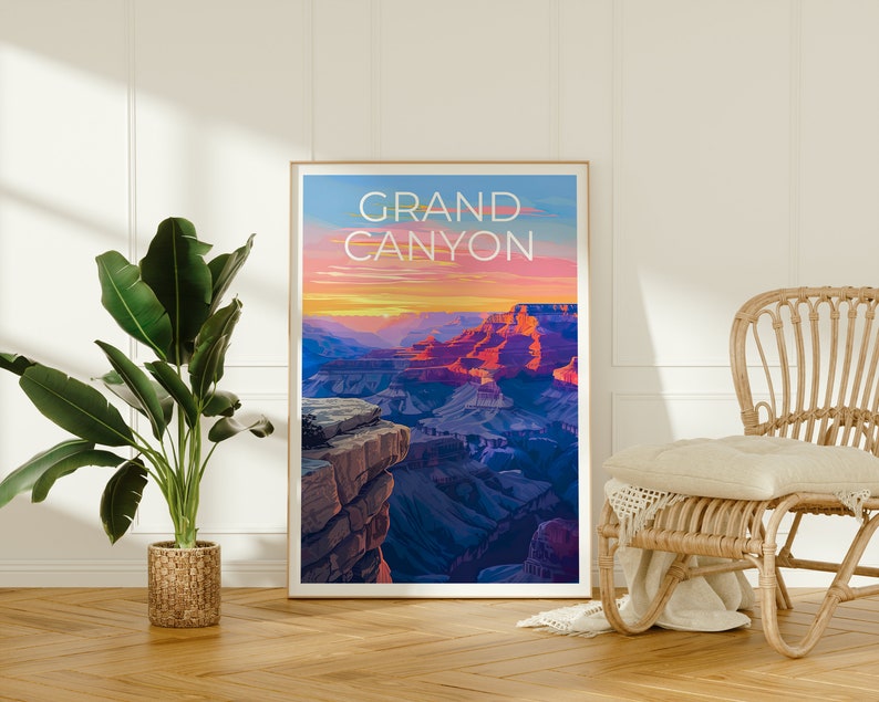 Affiche du Grand Canyon, Impression du Grand Canyon, Affiche de l'Arizona, Impression de l'Arizona, Affiche de voyage du Grand Canyon, Art de l'Arizona, Cadeau de randonnée