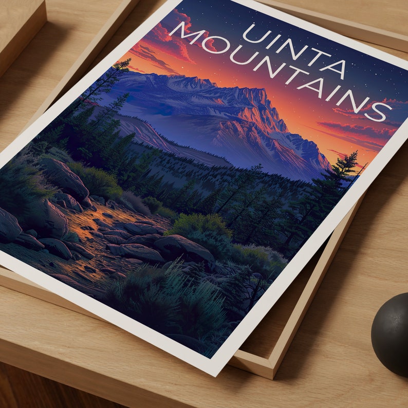 Uinta Mountains Poster, Uinta Mountains Print, Utah Poster, Utah Print, Mountain Poster, Forest Art, Hiking Gift