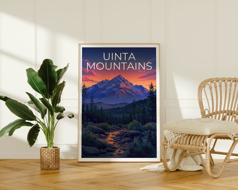 Uinta Mountains Poster, Uinta Mountains Print, Utah Poster, Utah Print, Mountain Poster, Forest Art, Hiking Gift