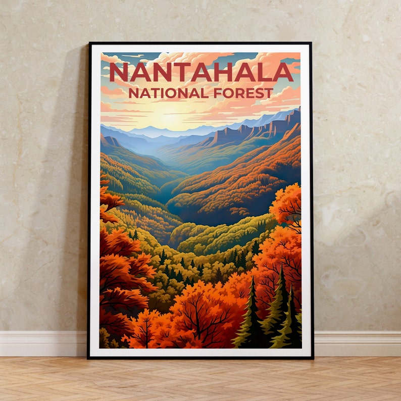 Nantahala Travel Poster, North Carolina Wall Art, North Carolina Print, Nantahala Poster, North Carolina Poster, Nature Poster