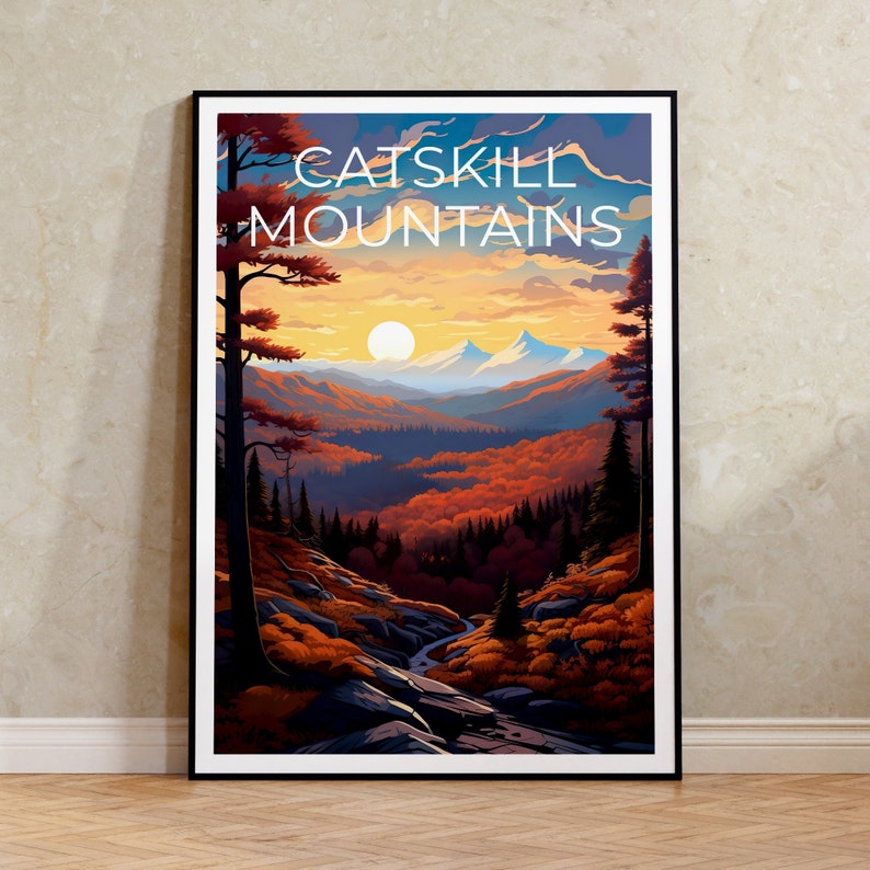 Catskills Travel Poster, Catskill Mountains Wall Art, Catskill Mountains Print, Catskills Poster, New York Poster, Mountain Poster