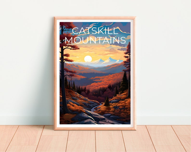 Catskills Reiseposter, Catskill Mountains Wandkunst, Catskill Mountains Druck, Catskills Poster, New York Poster, Berg Poster
